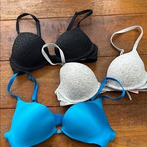 Women's Intimates Set - Black, Gray, and Blue Bras